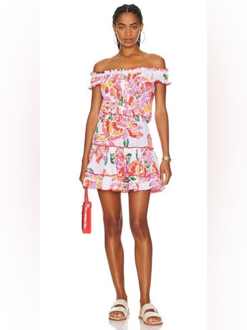 Poupette St Barth Alba Dress in Orange Macro Peony